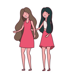 young women in white background avatar character