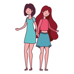 young women in white background avatar character