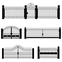 Fotobehang gate and fence vector © dramaj