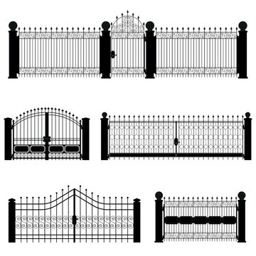 gate and fence vector
