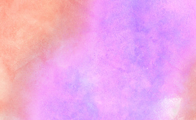 Smeared smooth grunge light pastel colors ink glow aquarelle smudge frame illustration. Bright purple and soft pink watercolor brush background. Paper textured pattern for vintage design, retro card