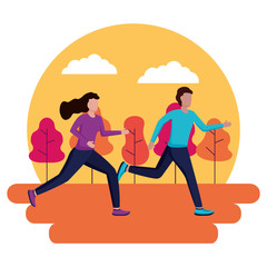 people running activity