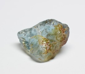 Aquamarine raw gemstone crystal