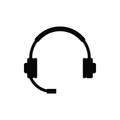 Headphones black icon symbol vector