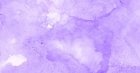 Soft smeared gentle violet gradient water color stained paper texture background. Light purple abstract watercolor illustration for aquarelle card design, vintage template