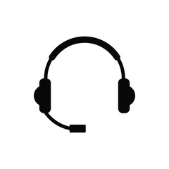 Headphones black icon symbol vector