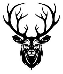 Deer head a white background