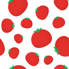 Tomato seamless pattern. Ripe tomatoes