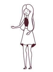 silhouette of dancing woman in white background