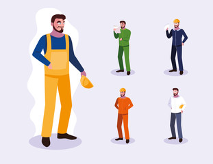 Obraz premium Avatars set of professional workers design