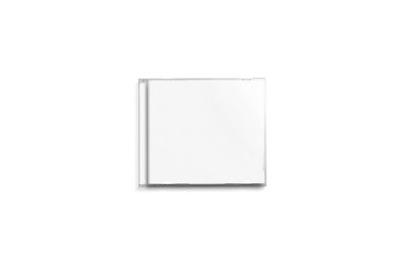 Blank white cd case mockup closed, top view, isolated, 3d rendering. Empty disk box with music...