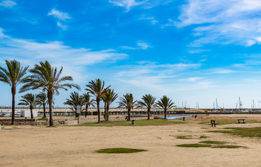 Comarruga beach in Tarragona, Catalonia, Spain.