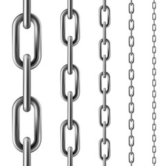 Obraz premium Metal chain seamless pattern, metallic industrial ornament