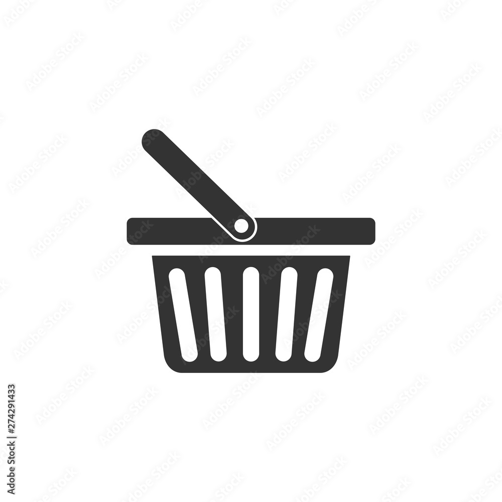 Poster shopping basket icon template black color editable. shopping basket symbol flat vector sign isolated