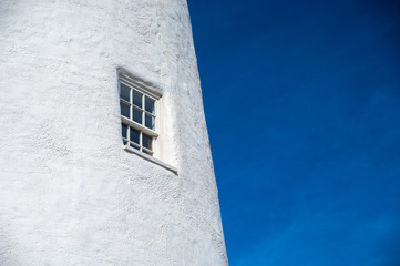 Close up photo of the window on the Ocracoke Light House