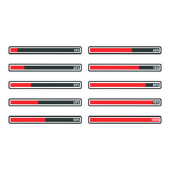 Loading bar progress icons, load sign vector illustration