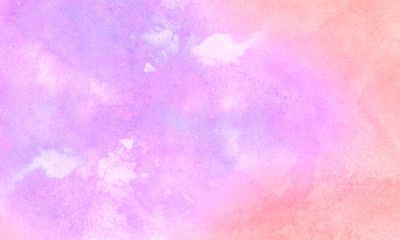 Smeared smooth grunge light pastel colors ink glow aquarelle smudge frame illustration. Bright purple and soft pink watercolor brush background. Paper textured pattern for vintage design, retro card