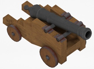 medieval cannon 3d render illustration