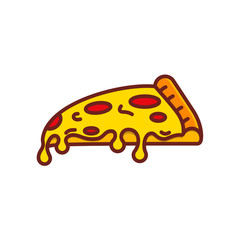 Icon Pizza isolated on white background. Food silhouette. Vector