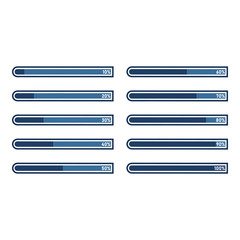 Fototapeta premium Loading bar progress icons, load sign vector illustration