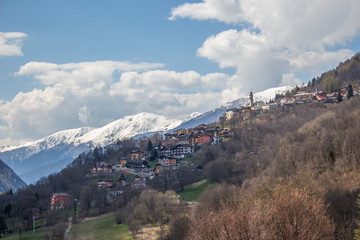 Landscape with Village and Alps