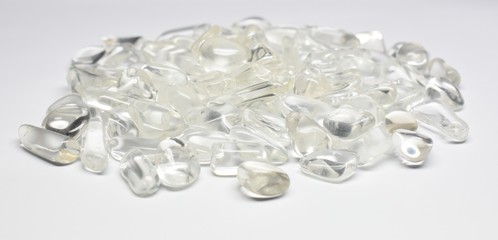 White Quartz tumbled gemstones