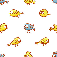Little birds seamless pattern