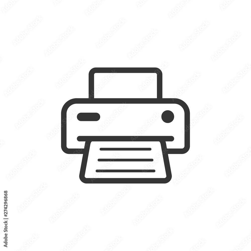 Fototapete Printer icon template black color editable. Printer symbol Flat vector sign isolated on white background. Simple vector illustration for graphic and web design.