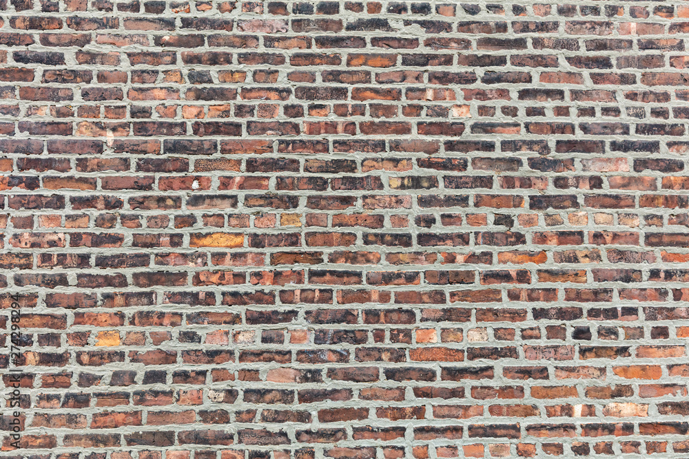 Wall mural Brown red color brick wall texture, background