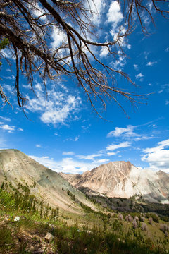 The Chamberlain Basin in the White Clouds Mountains in Idaho. The 11,800+ foot Castle  Peak is in the background.    