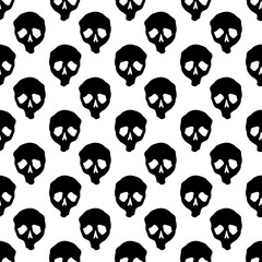 Halloween skulls celebration seamless pattern