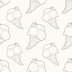 Ice-cream seamless pattern