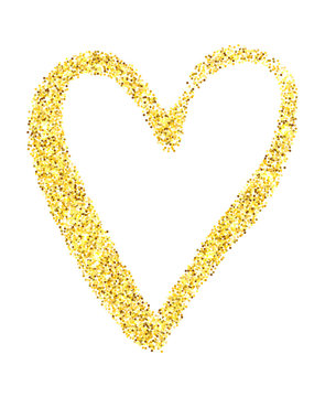 Gold glitter heart