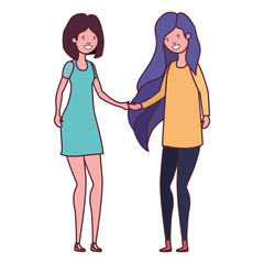 young women in white background avatar character