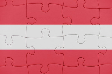 puzzle with the national flag of austria.