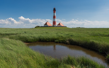 Leuchtturm Westerheversand; Halbinsel Eiderstedt; Schleswig-Holstein