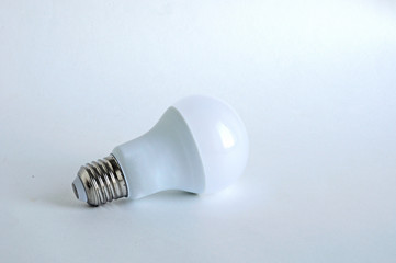 LED bulb. On a white background. Place for text.