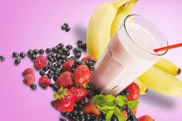 Tasty smoothie   Isolated on  Background