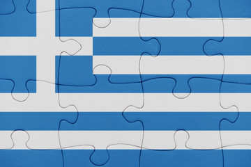 puzzle with the national flag of greece.