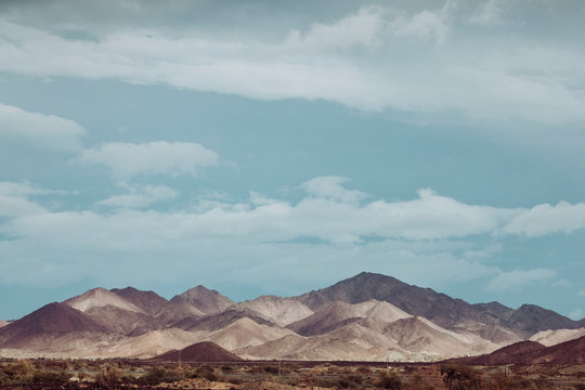 Scenic view of a Al Hajar mountain ridge in Oman
