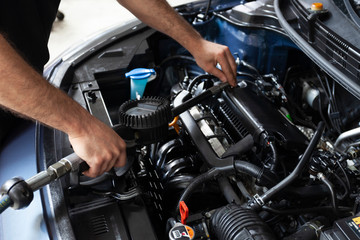 Plakat vehicle maintenance and oil change automotive industry