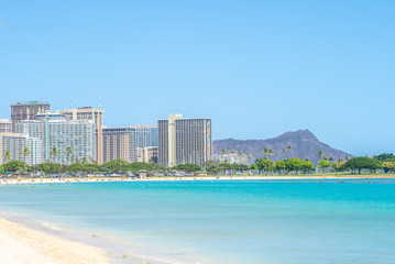 cityscape of honolulu in oahu island, hawaii, us