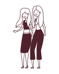 silhouette of women with swimsuit on white background