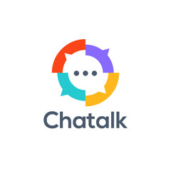 Chat logo design vector icon