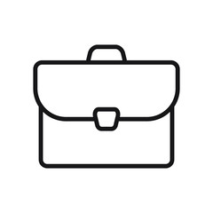 Briefcase sign icon in flat style. Suitcase vector illustration on white isolated background. Baggage business concept.