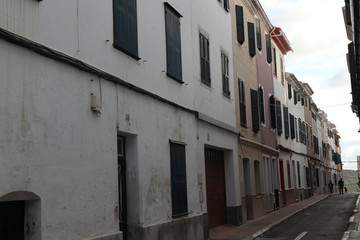 Fototapeta na wymiar old street in Mahon, Menorca