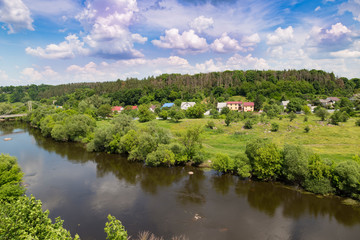 Fototapeta na wymiar View of the river Sluch in town Novohrad-Volynskyi. Ukraine