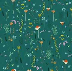 Wildflower Print Teal