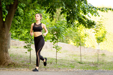 Young woman Jogging in the Park
