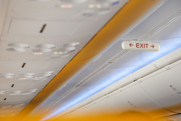 exit indication inside the cabin of an airplane